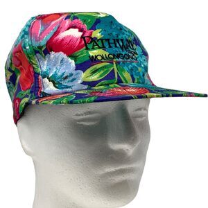Vintage Pathway From Wollongong Group Baseball Cap Hat TWG Hawaiian Floral Blue